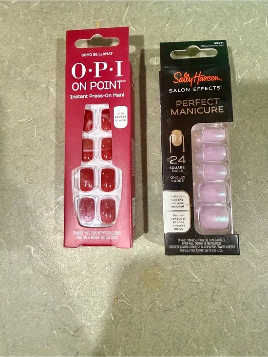 OPI On Point Instant Press-On Mani & Sally Hansen  - Red & purple