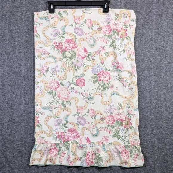 Vintage 1988 Martha Stewart Floral Cottage Ruffle Standard Pillowcase Set of 4