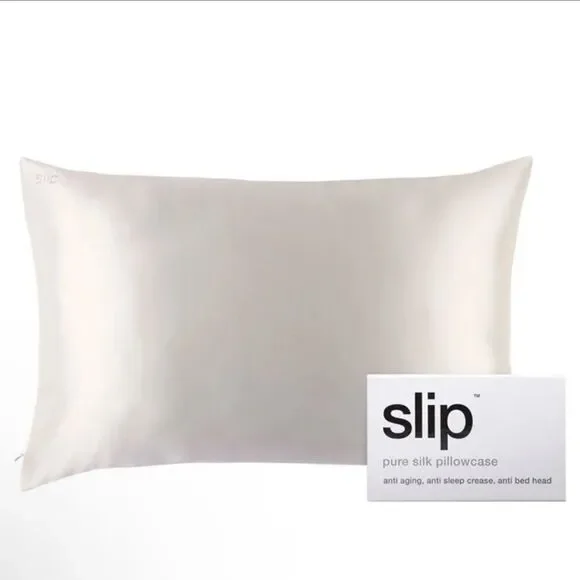 Slip Queen Silk Pillow Cases in Box Queen  Pillow Case with Zipper White