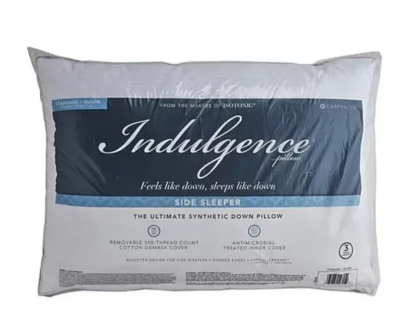 Indulgence Down Alternative Side Sleeper Pillow White Standard/Queen