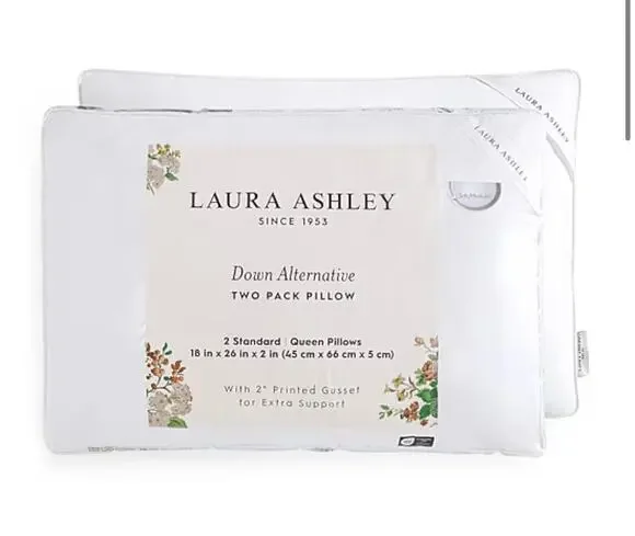 NEW! Laura Ashley 2 Pack Medium Density Bed Pillow