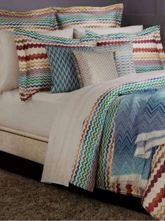 MISSONI HOME Standard pillow shams RUDOLPH design, chevron stripe NEW, NWT