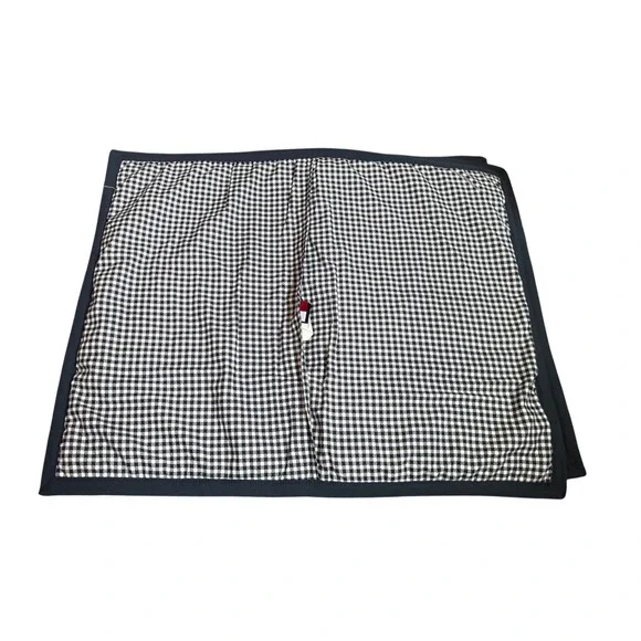 2 Tommy Hilfiger Quilted Pillow Shams Navy Blue Gingham Check Standard