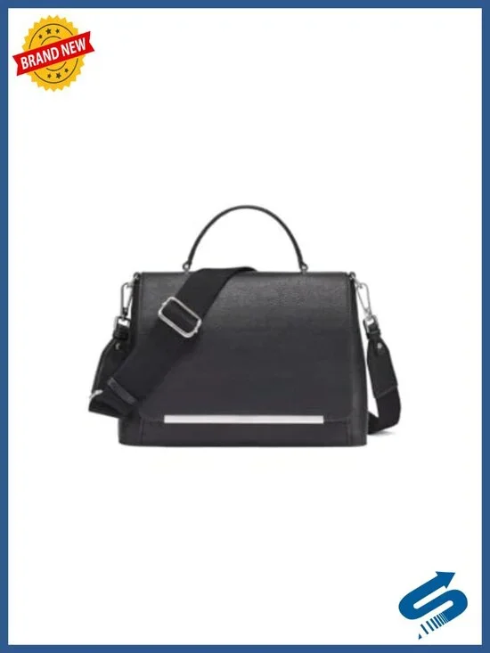 Vegan Leather Top Handle Satchel with Crossbody Strap