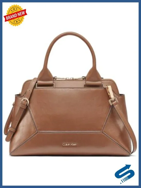 Vegan Leather Organizational Satchel with Multiple Pockets