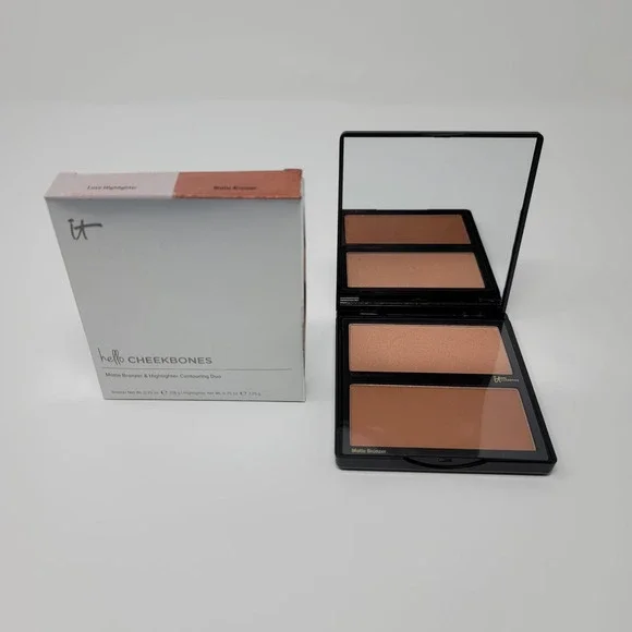 IT Cosmetics Hello Cheekbones‎ Matte Bronzer Love Highlighter Contour Duo New