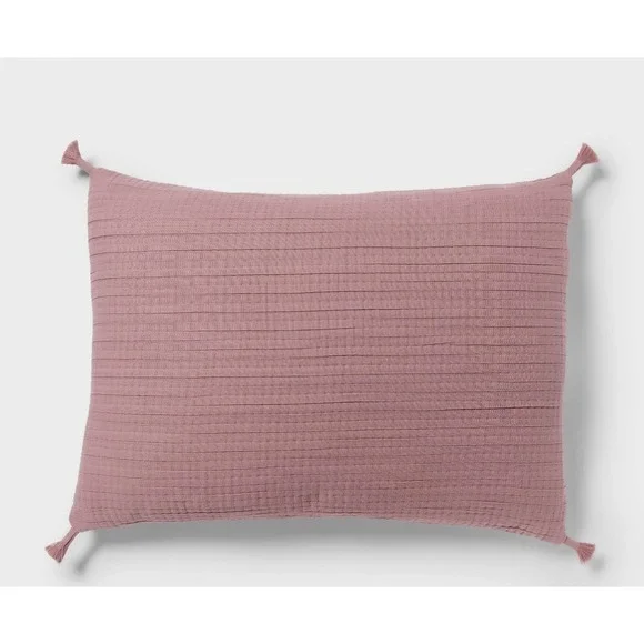 Double Cloth Quilt Sham Mauve - Threshold™: