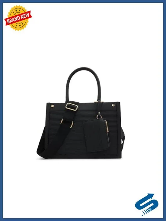 Synthetic Satchel Bag with Removable Crossbody Strap