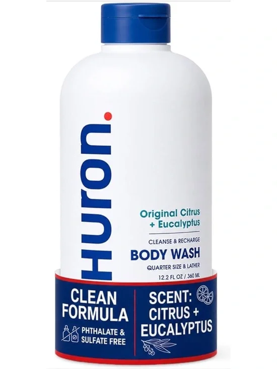 HURON Recharge BODY WASH Citrus & Eucalyptus ~ Clean Formula 12.2 fl oz / 360mL
