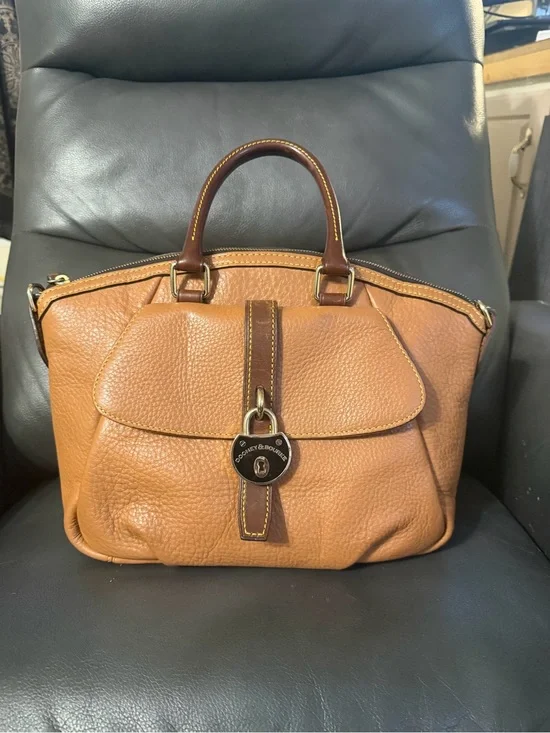 Dooney & Bourke Samba Satchel in Tan Pebbled Leather