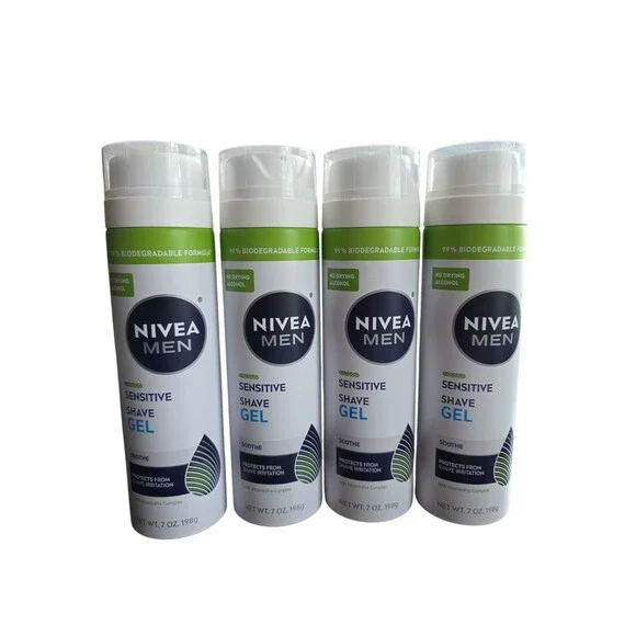 Nivea Men Sensitive Skin Shaving Gel 7oz (4 Pack)