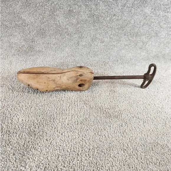 Shoe Stretcher Brown Antique Wood Metal Adjustable Primitive