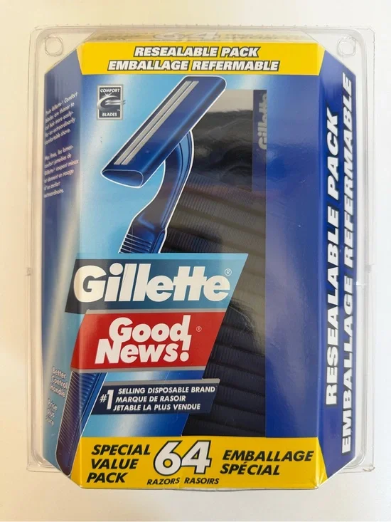 Gillette Good News! Blue Disposable Razors - Pack of 64 New Sealed