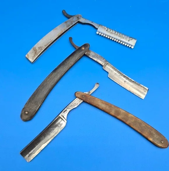 Erik Anton Berg Straight Razor w/ 2 Vintage Razors Project Lot As-Is
