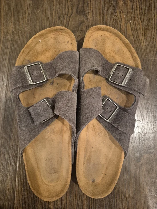 BIRKENSTOCK Arizona Men 2-strap Sandals Brown Leather Size 44, US 10.5