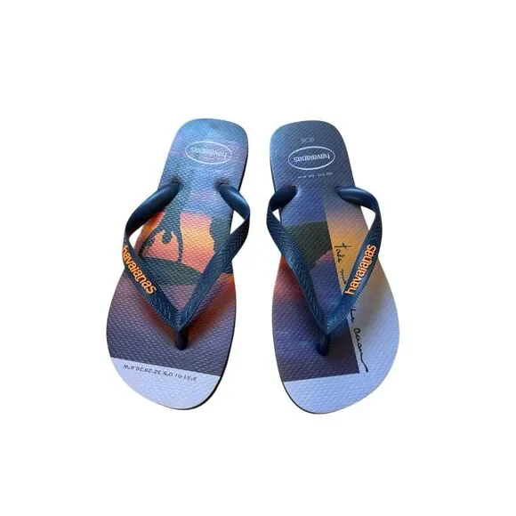 Havaianas Unisex Hype Navy Blue Flip Flops men’s 9 women’s 10