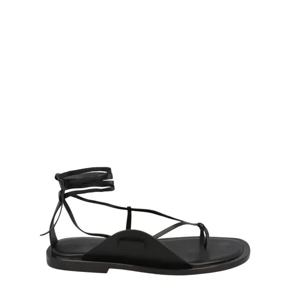 Ferragamo Golia Leather Sandals Black Mens