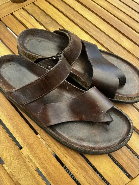 Mephisto Mobils Sandals Mens SZ EU 47 US 13 Brown James Slide Adjustable Comfort