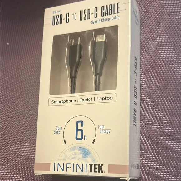 Black‎ USB-C to USB-C Cable - 6ft New- factory sealed
