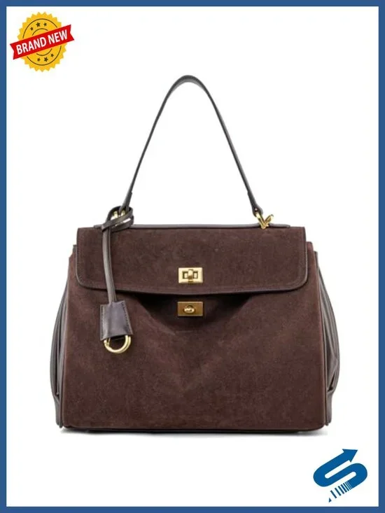 Suede & Leather Tote Bag, Soft Shoulder Handbags for Women, Satchel Purse Work