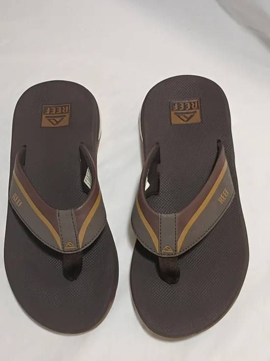 Reef Anchor Men’s Chocolate Brown Flip Flops Size 8
