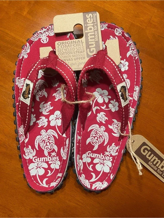 Men's Gumbies Islander Red Hawaiian Style Flip-Flop Sandals