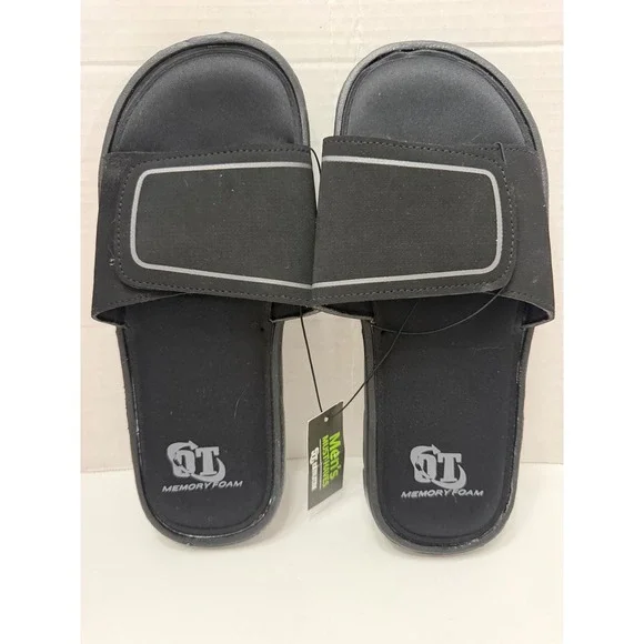 OT Revolution Mens Memory Foam Slide Sandals Black Size S 7/8 430001472580 New