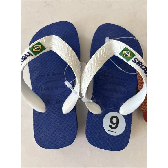 Havaianas Kids US 9c Lightweight Flip Flop Sandals, Brazil Logo Thong Footwear