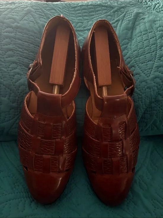 Stacy Adams Brown Leather Fisherman Sandals