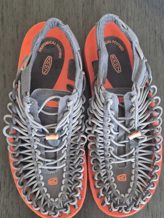 Keen Men's Gray and Orange UNEEK Sandals
