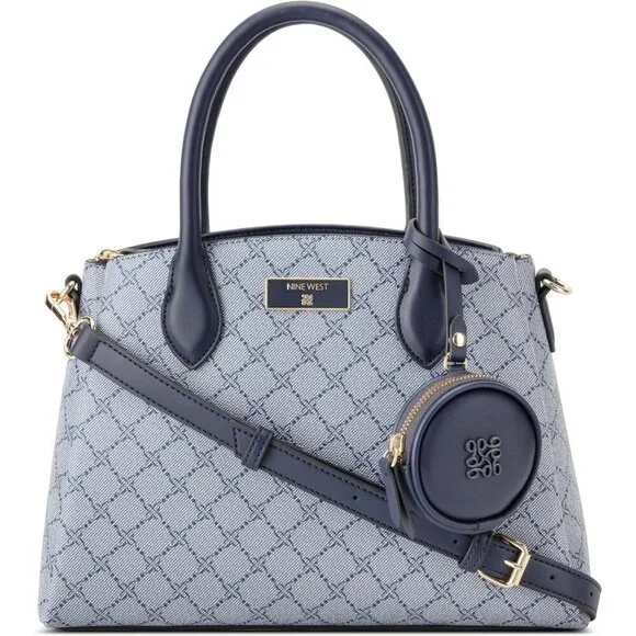 Women's Mary Satchel Cotton Blend Lining Zipper Top Organizer Purse