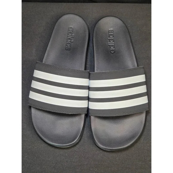 Adidas Adilette Shower Slides Mens‎ 8 Black White Athletic Sandals JS4313