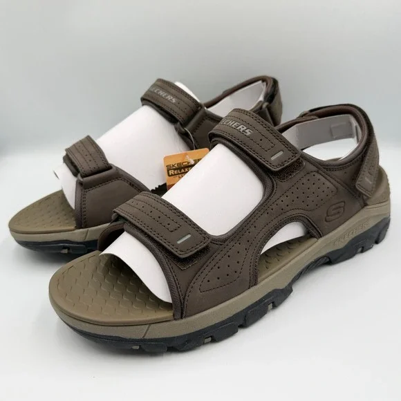 Skechers Tresmen Garo Sandals Mens Size 13 Chocolate 204105 Brown **NEW**