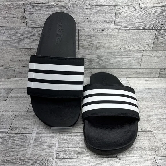 Adidas Adilette Black White Comfort‎ Sandals Slides AP9971 Men Size 7