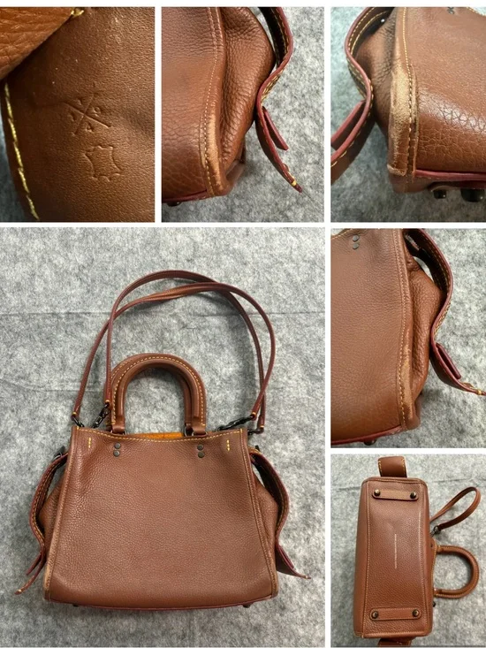 COACH 1941 Rogue 25 Pebble Leather Satchel Saddle Brown