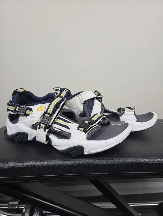 Vintage Y2K Teva Wraptor Sport Sandals Men's Size 9 White Blue Yellow Hiking