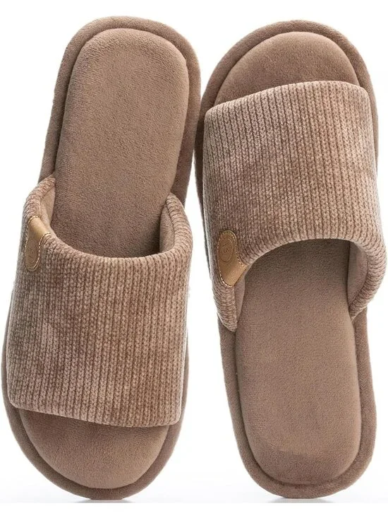 Men's Brown Flat Cozy Memory Foam Anti Skid Soft Slip On House Slipper Shoes