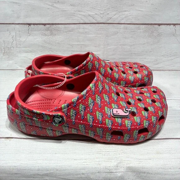 Crocs x Vineyard Vines Classic Clog M10 W12‎ Holiday Jibbitz Christmas