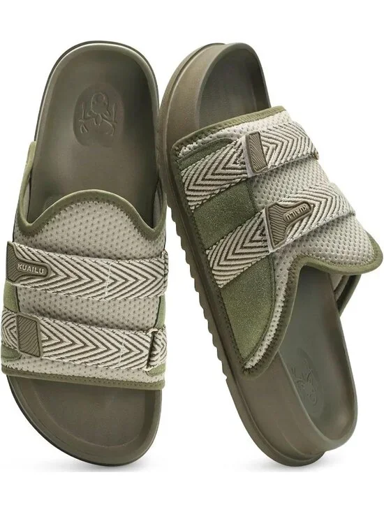 Men's Green Orthotic Arch Support Fabric Ultra Soft Comfort Fit Slipper Shoes