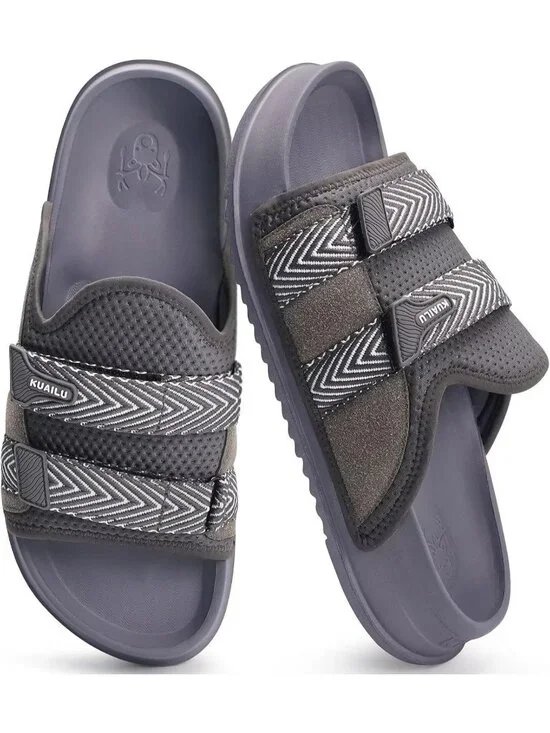 Mens Dark Grey Orthotic Arch Support Fabric Ultra Soft Comfort Fit Slipper Shoes