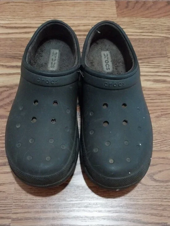 CROCS Fleece Lined Clog Sandals Men Size 10 Dark Brown Crocs