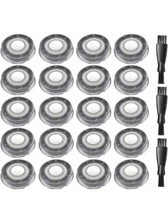 20PCS HS740 Blade Refill for Norelco Head Shaver Pro 7000 Series + 3 Brushes