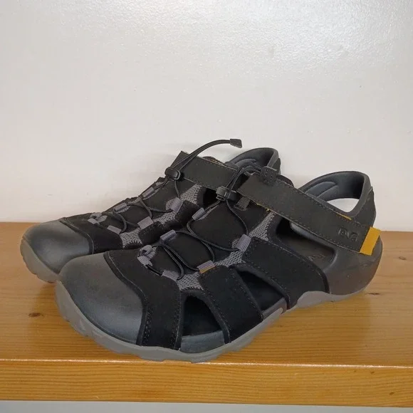 Teva‎ Flintwood Black Sport Sandals Black Men's Size 11 Hiking Water Outdoors