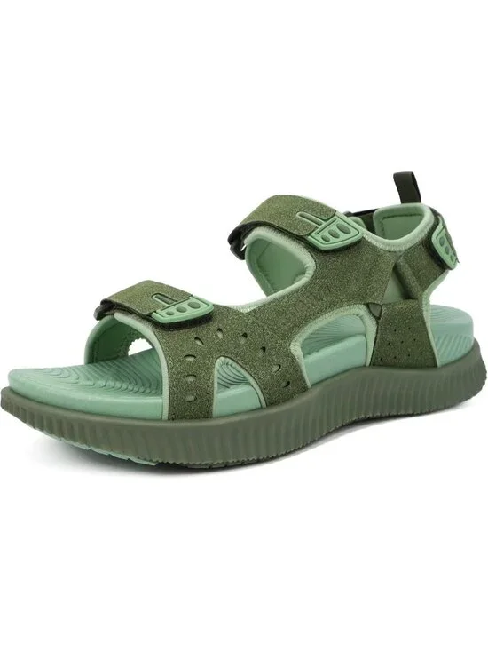 Men's Green Arch Support Thick Cushion Recovery Athletic Hiking Sandal Shoes