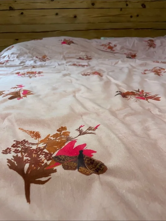 Anthropologie Pink Floral Quilt