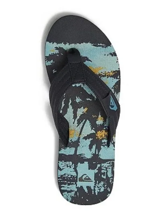 Quiksilver EVA Slip on Flip Flop Sandals for Men, Tropical Blue Multiple Sizes