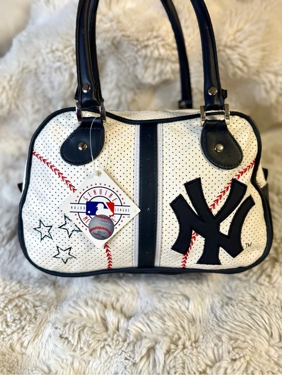 New York Yankees White & Navy Baseball Satchel Bag
