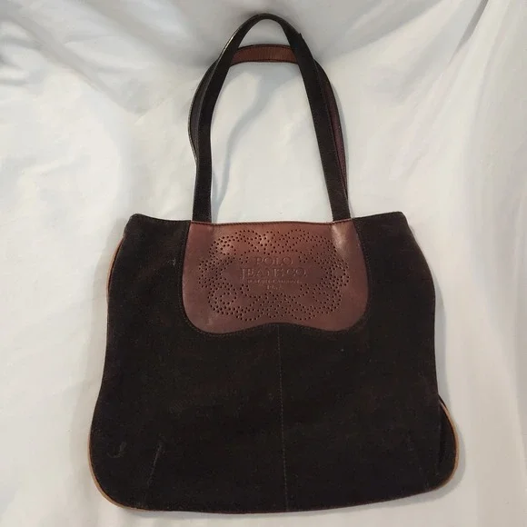 Vintage Polo Jeans Co Ralph Lauren Purse Small Brown Suede