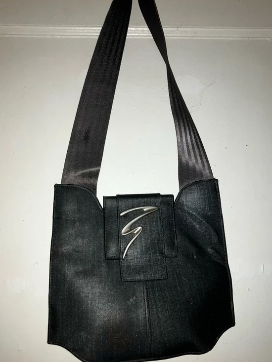 Vintage M.C. Gray Shoulder messenger Bag with Silver Accent