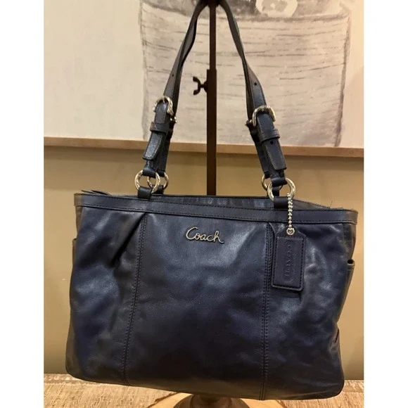 Coach East-West Zip Top‎ Handbag Sapphire Blue With Silver Hardware F17722